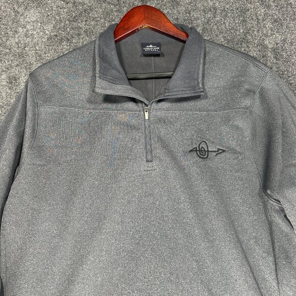 Charles River Sweatshirt Mens Large 1/4 Zip Gray Long Sleeve Logo Pullover Sport - Picture 3 of 6